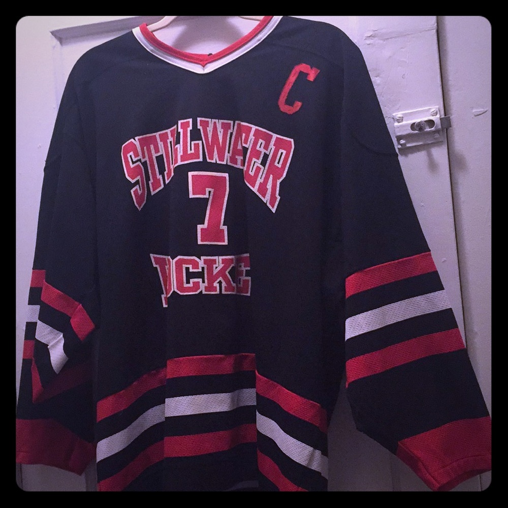 Men’s Black and Red Hockey Minnesota Hockey Jersey